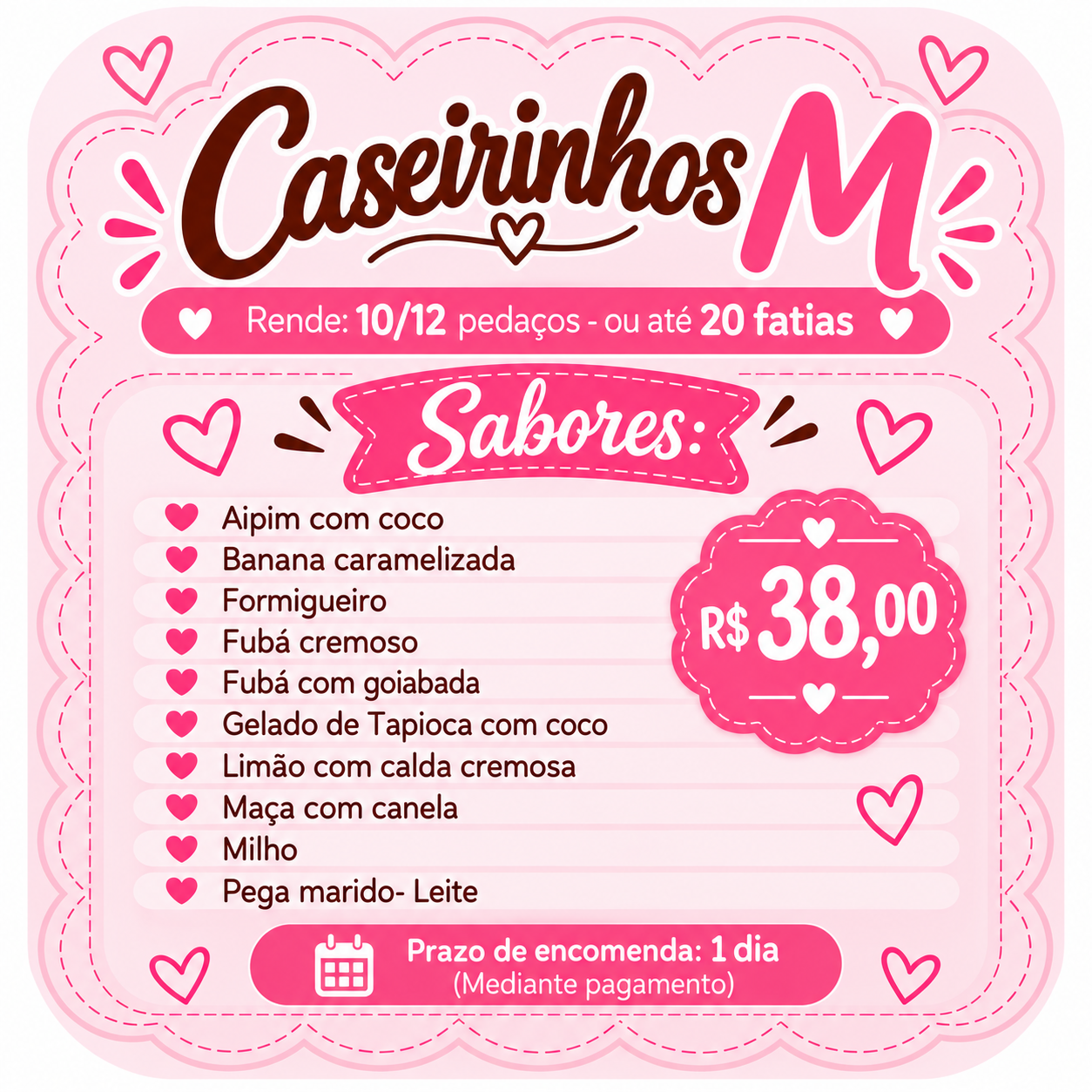 Caseirinho M (Escolha o sabor)